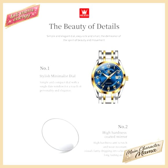Stainless Steel Quartz Dress Watch Waterproof Luminous Date Women\'s Wristwatch main image 3